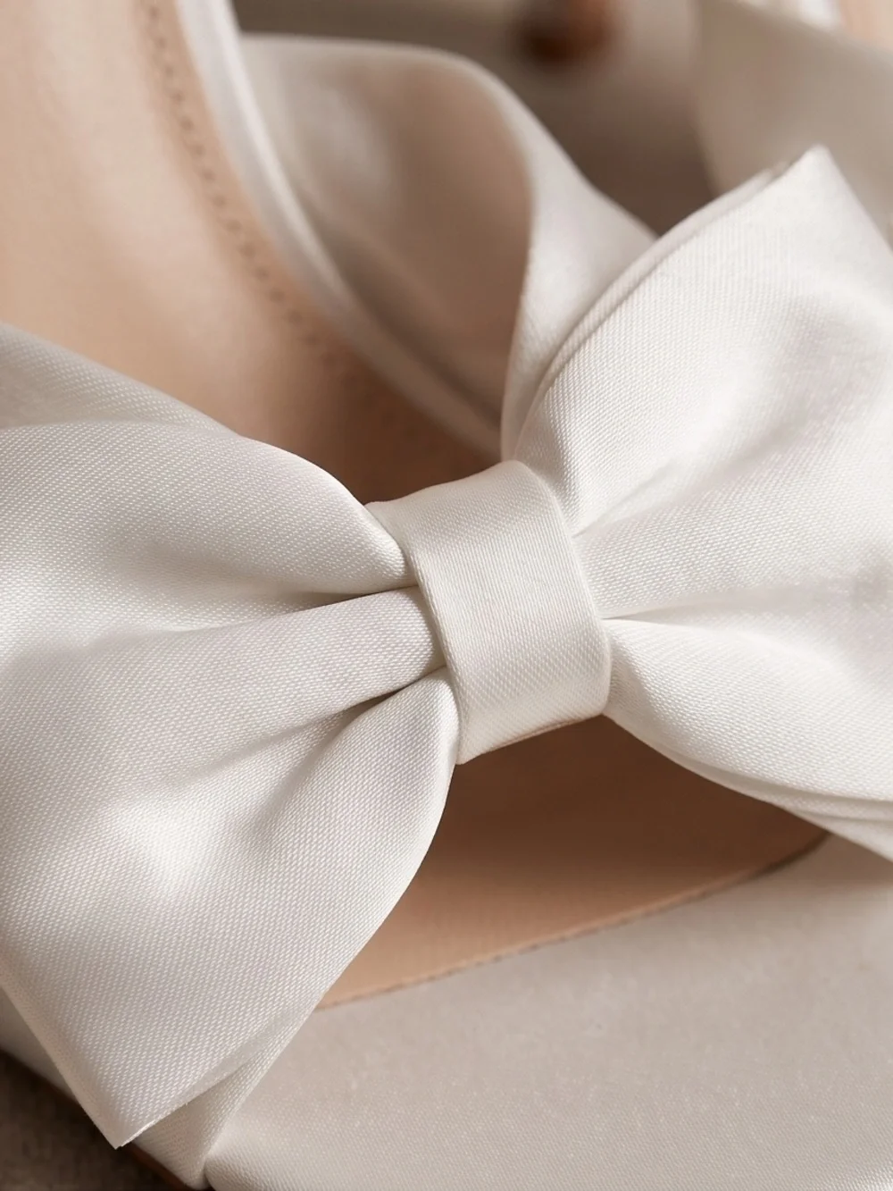 Elegant Ivory Bow Stiletto Mules